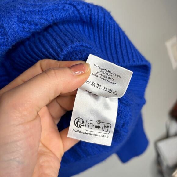 Thinking Mu Carmen Sweater Blue Braided Wool Sweater - Picture 10 of 11